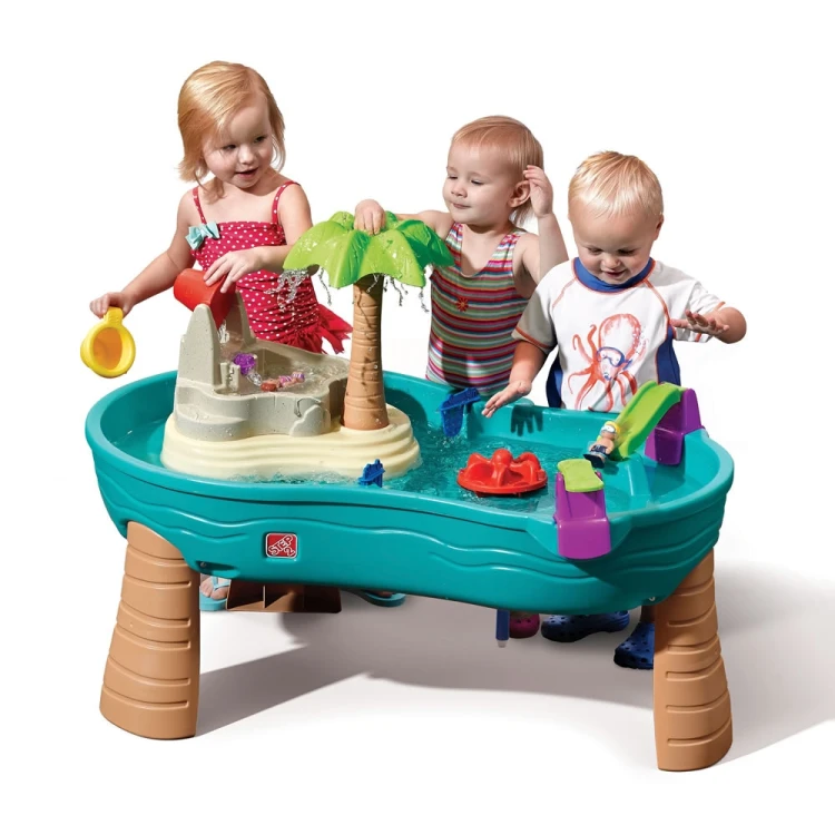 Step2 stół wodny Splish Splash Seas — stół z wyspą i akcesoriami do zabawy wodnej na zewnątrz
