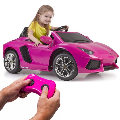 FEBER Lamborghini Aventador Pink — różowy samochód elektryczny 6V, widok 3/4 z przodu