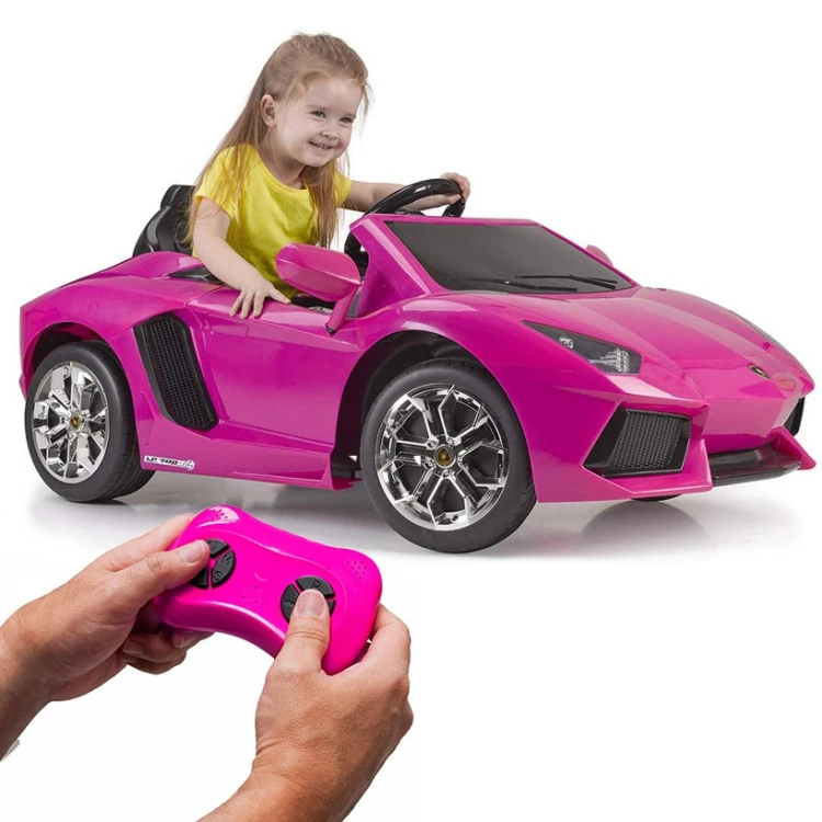 FEBER Lamborghini Aventador Pink — różowy samochód elektryczny 6V, widok 3/4 z przodu