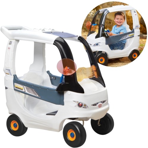 Jeździk Cozy Coupe LITTLE TIKES w stylu łazika kosmicznego — widok z przodu z otwartym kokpitem dla malucha