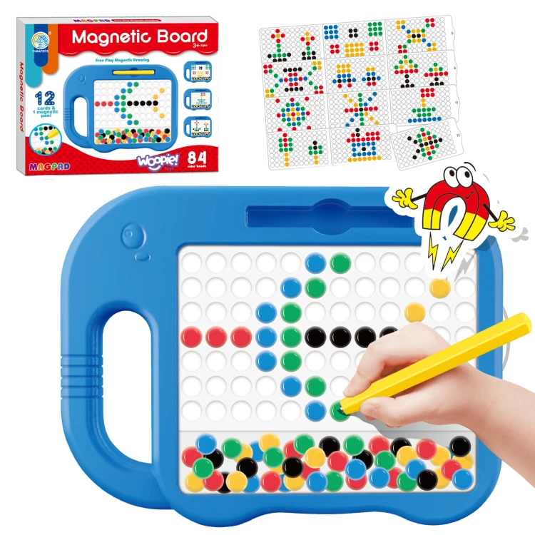 MagPad Słonik WOOPIE — kolorowa tablica magnetyczna Montessori dla dzieci, widok frontu z motywem