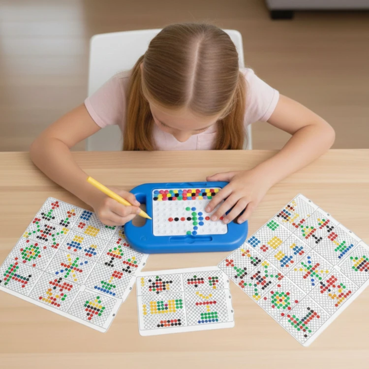 Profil tablicy MagPad Słonik — boczny widok ramy i powierzchni Montessori, akcent marki WOOPIE
