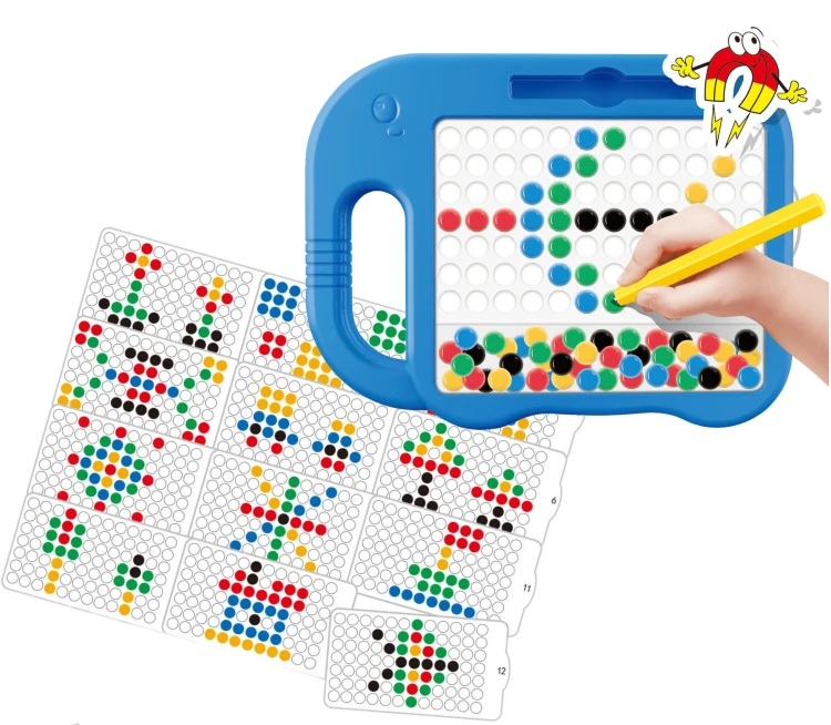Magnetyczne elementy na MagPad Słonik WOOPIE — zbliżenie na przyczepione elementy i ich widoczne krawędzie