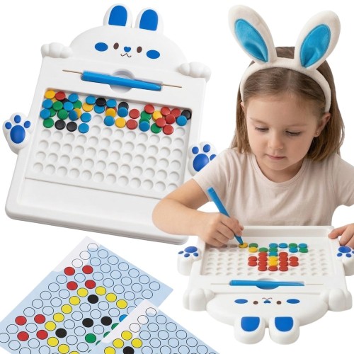 WOOPIE Tablica magnetyczna MagPad Królik — kolorowa tablica Montessori z uchwytem i miejscem na magnesy