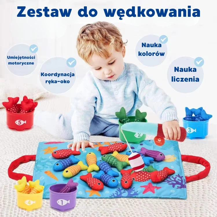 Kubeczki-sortery z numerkami w Zestawie Małego Wędkarza WOOPIE