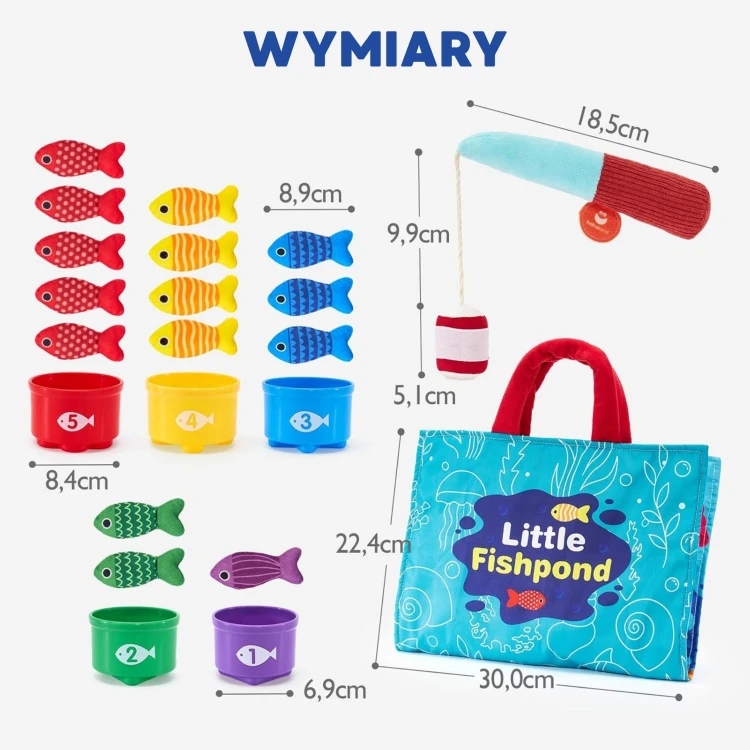 Miękkie rybki z rzepami do łowienia w zestawie edukacyjnym WOOPIE