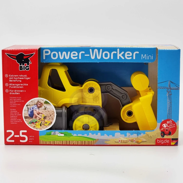 Mini ładowarka ustawiona na tle trawy — kolorystyka, detale malowania i naklejki modelu BIG Power Worker