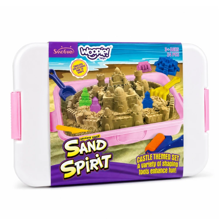Zamek ulepiony z piasku kinetycznego SAND SPIRIT WOOPIE — detale form i efekt końcowy