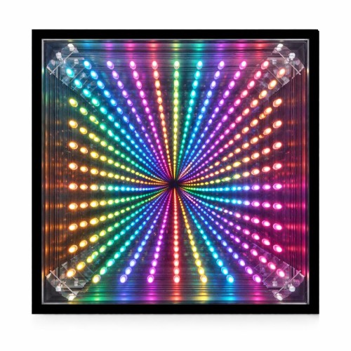Kaseton LED 50,5 × 50,5 × 9 cm widok krawędzi i obudowy, pokazujący umiejscowienie matrycy LED 100 w panelu