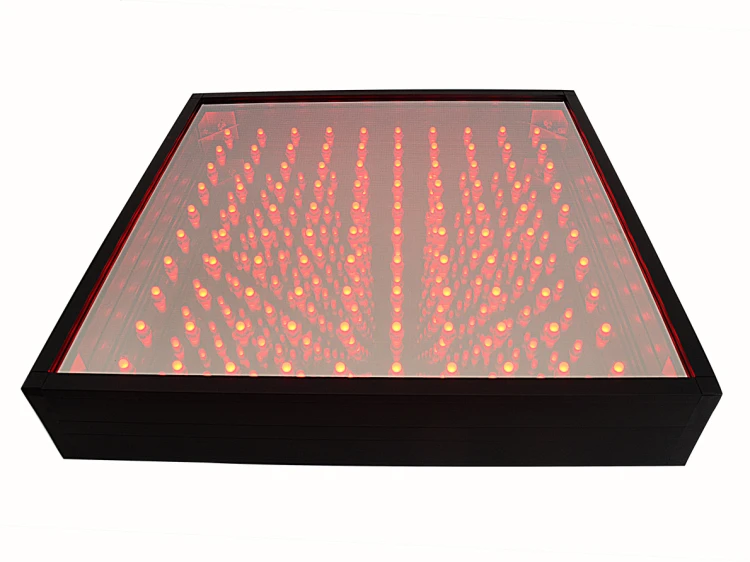 Panel LED nieskończoność 3D w aranżacji sali Snoezelen z innymi strefami sensorycznymi i wyposażeniem