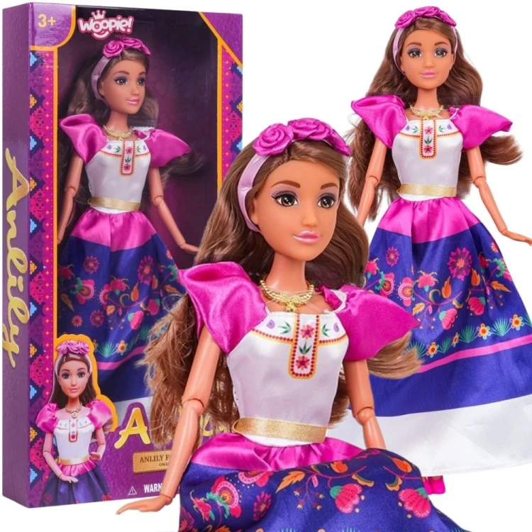 Lalka Lily WOOPIE ROYAL w tradycyjnym meksykańskim stroju z wyraźnym kwiatowym wzorem