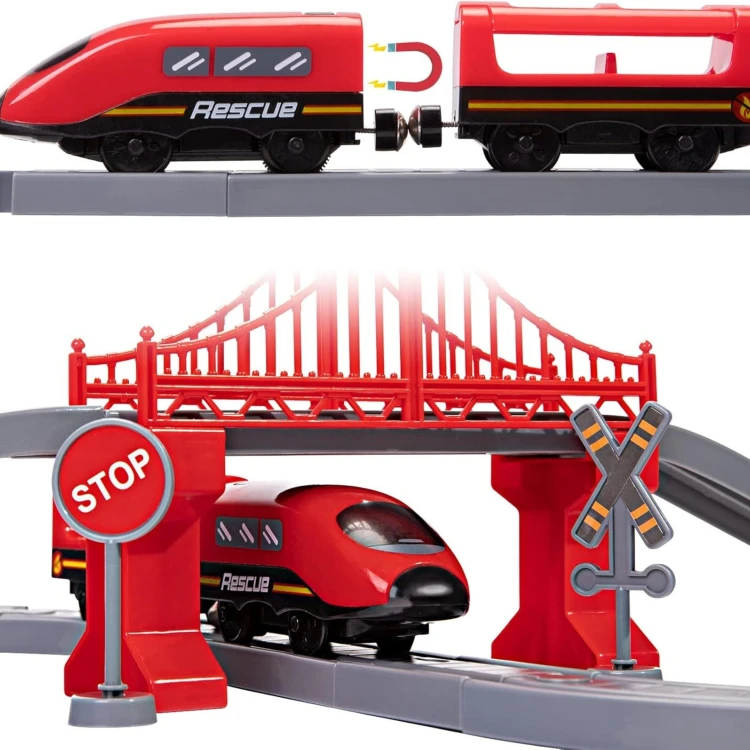 Zbliżenie na koła i wózki lokomotywy Pendolino — detal mechaniczny widoczny na podwoziu, marka WOOPIE