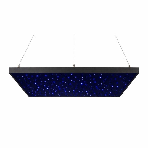 Zbliżenie na panel LED RGBW 70×70 cm — widoczne włókna światłowodowe oraz krawędzie i elementy montażowe