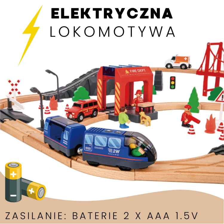 Panel z przyciskami efektów dźwiękowych na lokomotywie — detal zestawu Tooky Toy Straż Pożarna