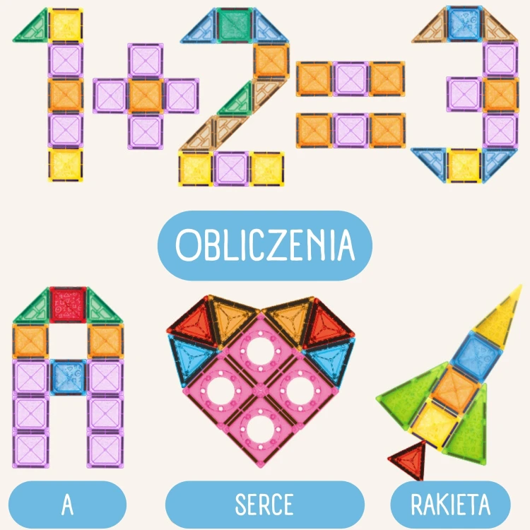 Dziecko bawiące się konstrukcyjnymi klockami magnetycznymi WOOPIE — kreatywna zabawa przy stoliku