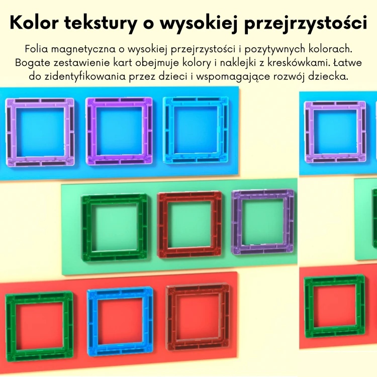 Zestaw liter ułożonych w słowo — pokaz zastosowania klocków magnetycznych WOOPIE podczas nauki czytania