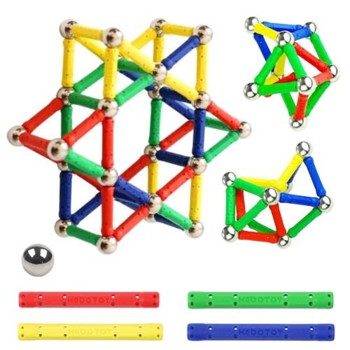 Zbliżenie na połączenia magnetyczne i geometryczne płytki klocków WOOPIE 3D, pokaz konstrukcji