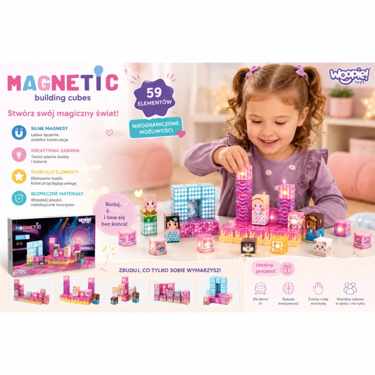 Opakowanie zestawu magnetycznych klocków konstrukcyjnych WOOPIE