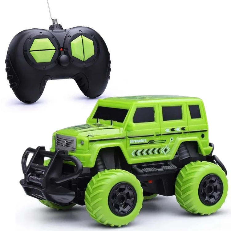 Widok z góry RC Jeep WOOPIE — maska, dach i rozmieszczenie detali nadwozia widoczne z perspektywy lotu ptaka
