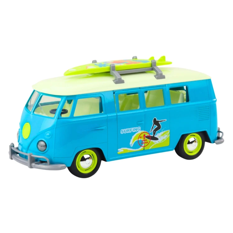 Uchylone drzwi Bus Surfing WOOPIE — widok wnętrza kabiny, siedzeń i deski rozdzielczej modelu 1:14