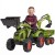 FALK Traktor CLAAS na pedały z przyczepą — widok 3/4 pokazujący cały traktorek i przyczepę
