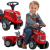 Traktorek Baby Massey Ferguson FALK z przyczepką, czerwony — widok 3/4 pokazujący całość zabawki dla maluchów.