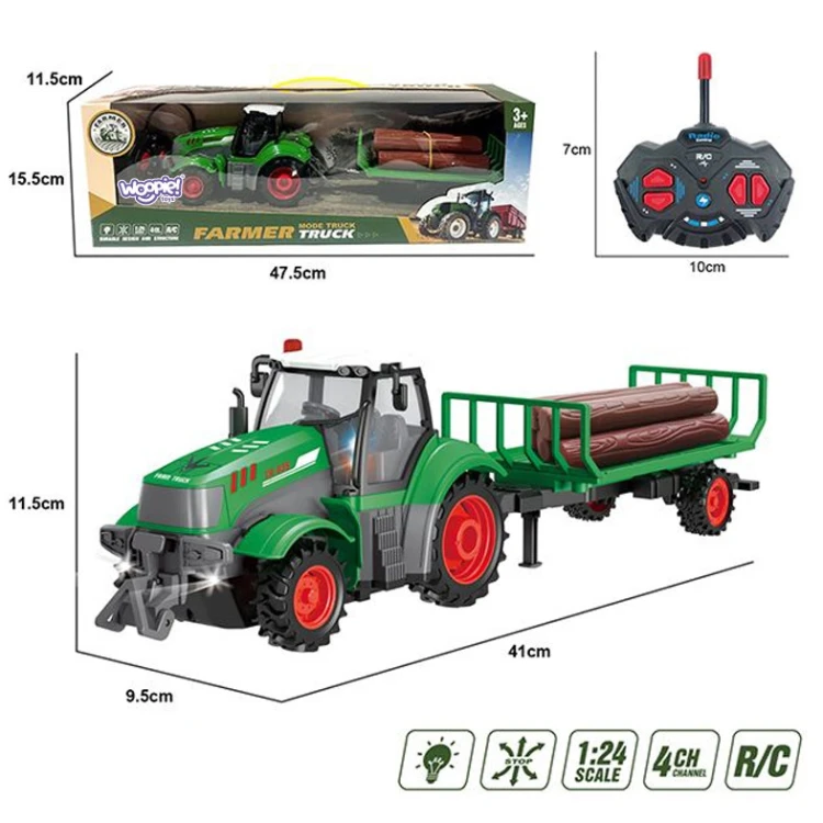 Zbliżenie mechanizmu zaczepu przyczepy traktora WOOPIE 1:24 — sposób łączenia przyczepy z nadwoziem