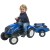 Traktor na pedały FALK New Holland z przyczepą i otwieraną maską — widok z przodu