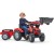 Traktor FALK Massey Ferguson 8740S z przyczepą — ujęcie trzy czwarte pokazujące całą zabawkę i akcesoria