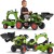 FALK traktor z przyczepą CLAAS Arion — widok z boku, łyżka i ładowarka zamontowane na pojeździe