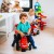 Kierownica z klaksonem i tablicą przyrządów w czerwonym jeździku Baby Case IH — widok z góry, logo FALK