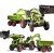 Traktor na pedały Claas Axos 330 marki FALK — widok 3/4 z przodu z widoczną koparką i kabiną