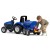 Przyczepa z boku na neutralnym tle, pokaz proporcji cysterna New Holland i zabawka dla 3-7 lat