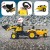 Przyczepa traktora FALK Komatsu — widok z tyłu pokazujący przestrzeń ładunkową i zaczep