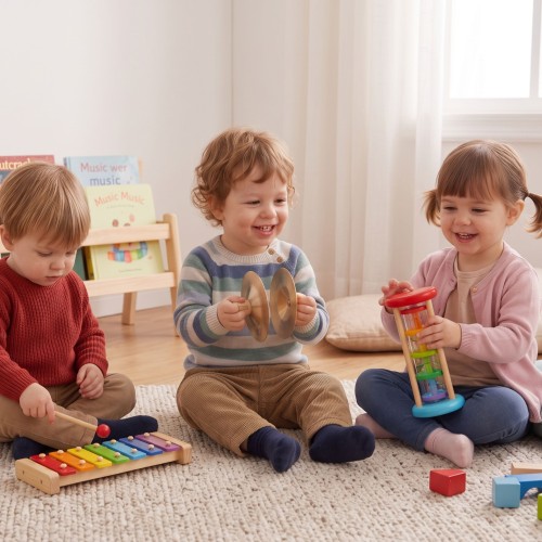 Zbliżenie na talerze CLASSIC WORLD EDU 9 cm — widoczny profil i krawędzie pary instrumentów