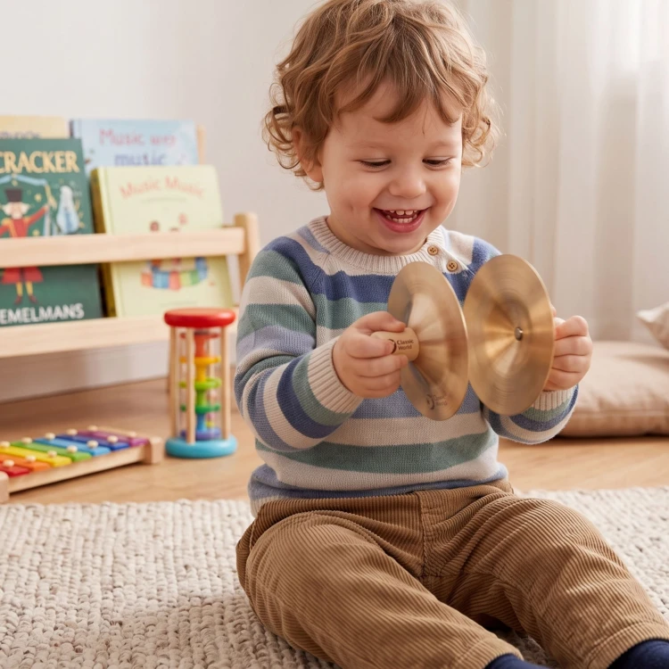 Widok talerzy ułożonych obok siebie — CLASSIC WORLD EDU 9 cm, para do zabawy muzycznej