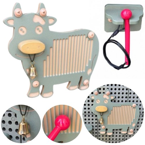 MASTERKIDZ Guiro instrument krowa 55 — rytmiczna zabawka montowana na tablicy STEM