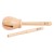 Woodblock rytmiczny CLASSIC WORLD EDU — drewniany instrument muzyczny 2 el., widok frontalny z pałeczkami