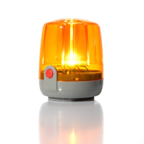 Rolly Toys lampa sygnalizacyjna kogut pomarańczowy — widok z przodu, widoczne diody i uchwyt montażowy