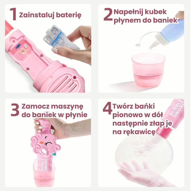 Pistolet do baniek WOOPIE – widok z boku pokazujący generator dymu