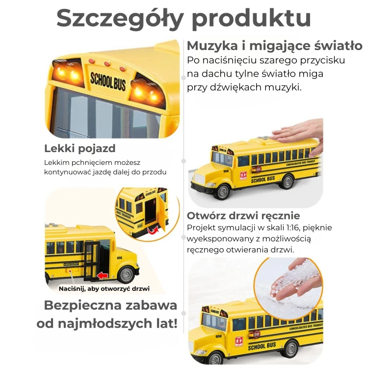 Wnętrze autobusu WOOPIE — rzędy siedzeń i przejście między nimi w skali 1:20