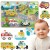 Drewniane puzzle Montessori z pojazdami TOOKY TOY — kolorowe auta i samolot na planszy do dopasowywania