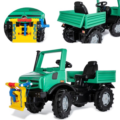 Ciężarówka na pedały RollyUnimog Forst Rolly Toys Mercedes-Benz z funkcjonalną wyciągarką i kabiną
