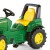 Tylny plan traktora na pedały Rolly Toys John Deere — skrzynia ładunkowa i mocne tylne koła uchwycone z tyłu