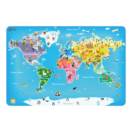 CLASSIC WORLD Puzzle Mapa Świata marki 50 — kolorowa plansza z kontynentami widoczna z góry