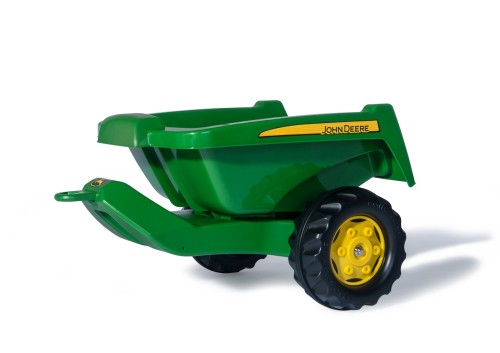 Przyczepa Rolly Kipper Rolly Toys - widok perspektywiczny do traktora John Deere, zaczep i burty