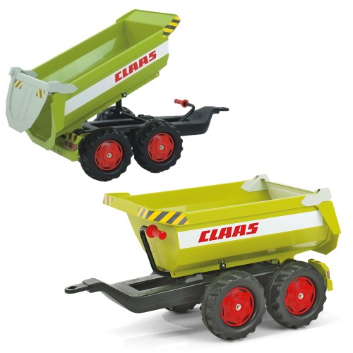 Przyczepa wywrotka Rolly Toys CLAAS — widok z boku pokazujący skrzynię i mechanizm wywrotu