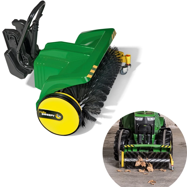 Zbliżenie na element regulacyjny zamiatarki Rolly Toys — pokrętło i mechanizm do ustawiania wysokości