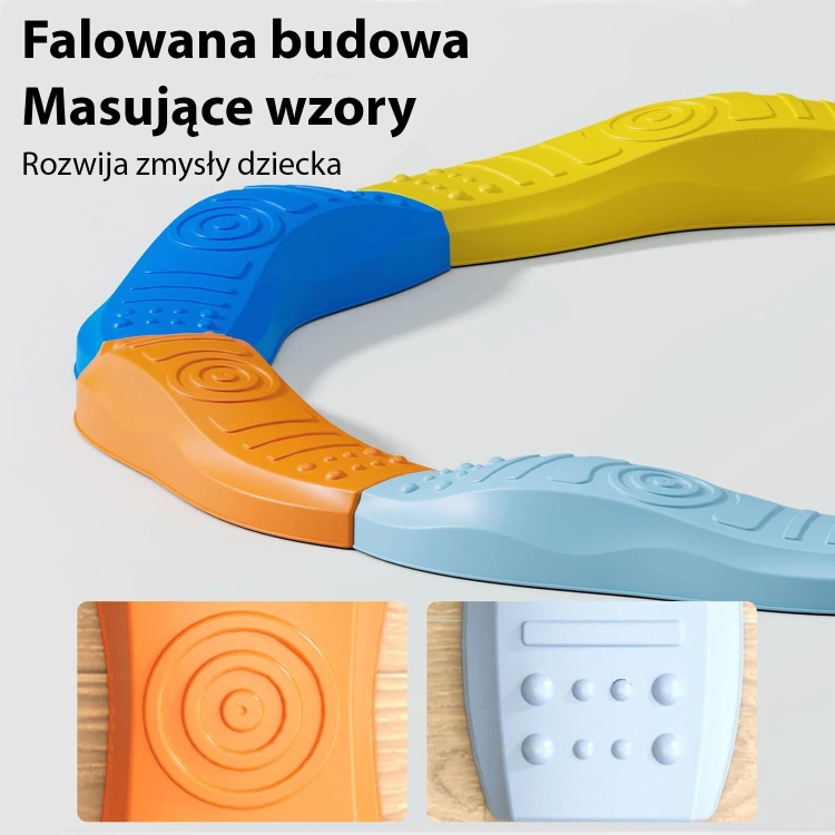 Zmontowany pełny okrąg WOOPIE — moduły ustawione razem tworzą zamknięty tor równoważny