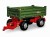 Przyczepa Rolly Multi Rolly Toys — dwuosiowa zielona rollyTrailer, widok z przodu i boku